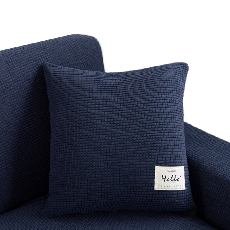 Anyhouz Pillowcase 45X45Cm Navy Polyester Thick Stretchable Cushion For Living Room