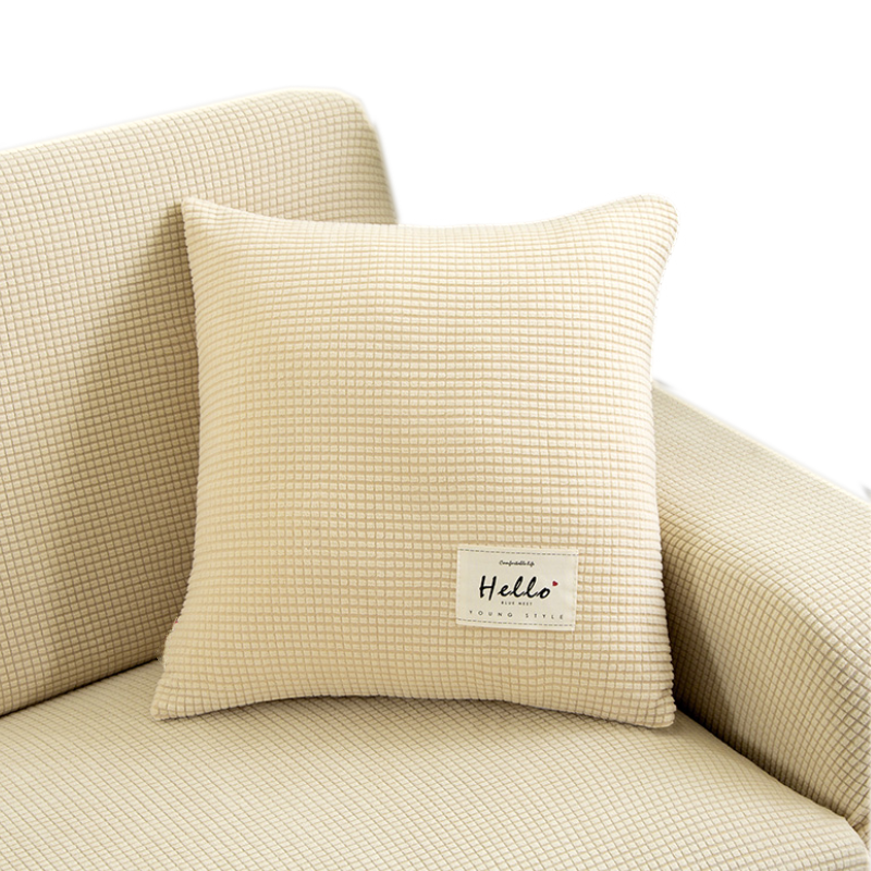 Anyhouz Pillowcase 45X45Cm Beige Polyester Thick Stretchable Cushion For Living Room