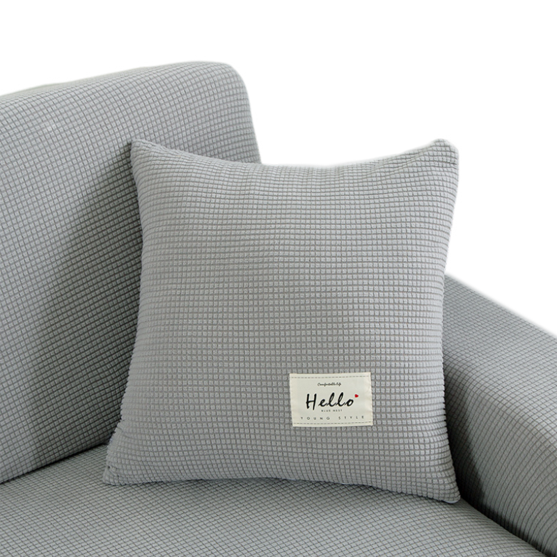 Anyhouz Pillowcase 45X45Cm Gray Polyester Thick Stretchable Cushion For Living Room