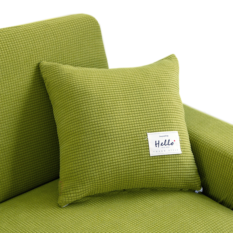 Anyhouz Pillowcase 45X45Cm Green Polyester Thick Stretchable Cushion For Living Room