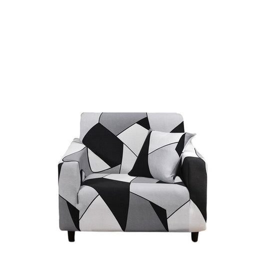 Anyhouz Sofa Cover Black White Geometric Style 1 Seater