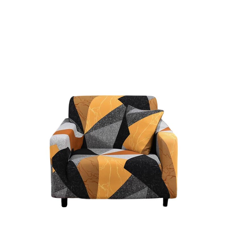 Anyhouz Sofa Cover Golden Yellow Geometric Style 1 Seater