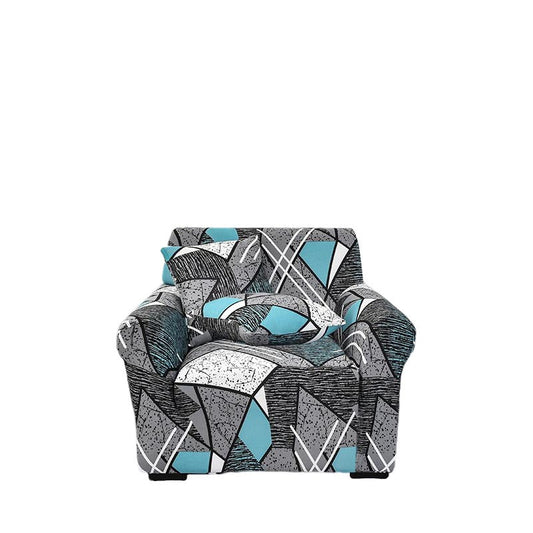 Anyhouz Sofa Cover Dark Grey Geometric Style 1 Seater