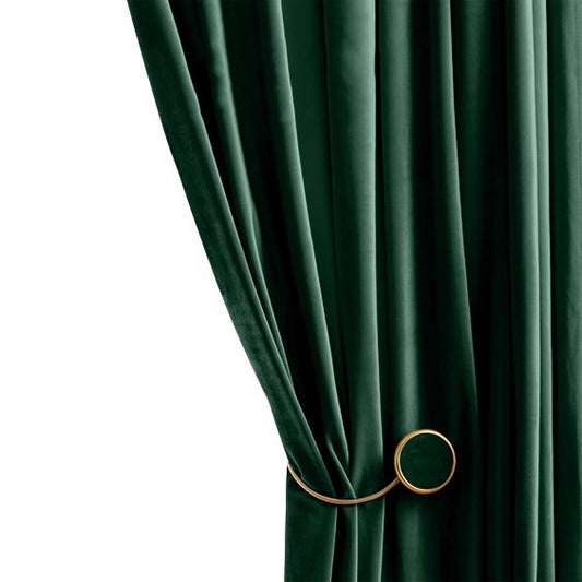 Anyhouz Curtain Dark Green Blackout Curtains for Living Room 100cm