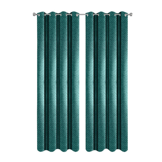 Anyhouz Curtain Green Modern Waffle Plaid for Living Room 100cm