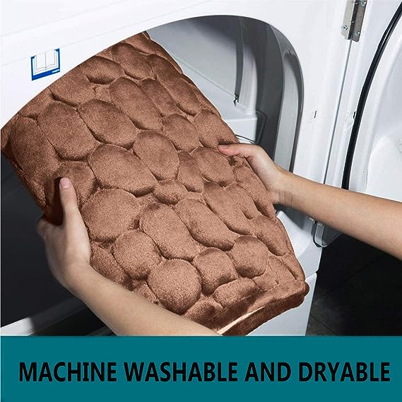 Anyhouz Khaki Cobblestone Design Non-slip Washable Door Floor Mats 40X60cm