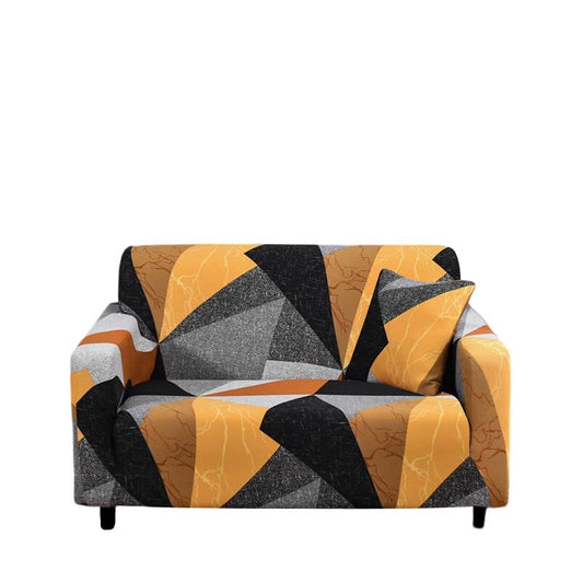 Anyhouz Sofa Cover Golden Yellow Geometric Style 2 Seater