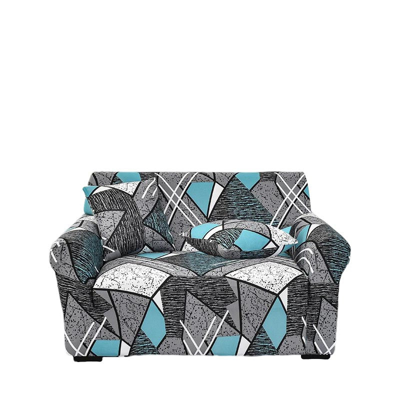 Anyhouz Sofa Cover Dark Grey Geometric Style 2 Seater