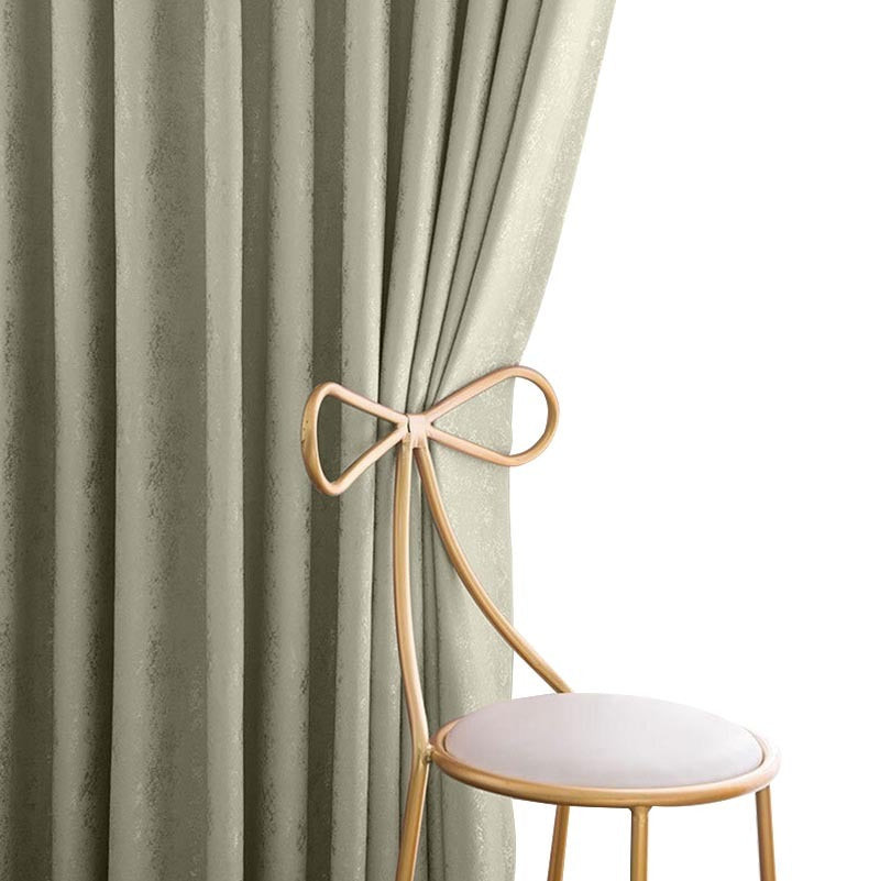 Anyhouz Curtain Beige Plain Blackout Curtains for Living Room 100cm