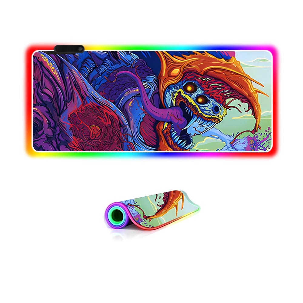 Anymob Mouse Pad No Eye Monster NeonGlow RGB Gaming w/ Light Modes Non-Slip Base 40*90cm