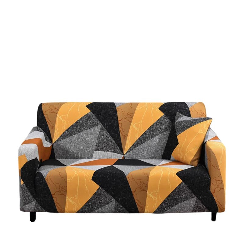 Anyhouz Sofa Cover Golden Yellow Geometric Style 3 Seater