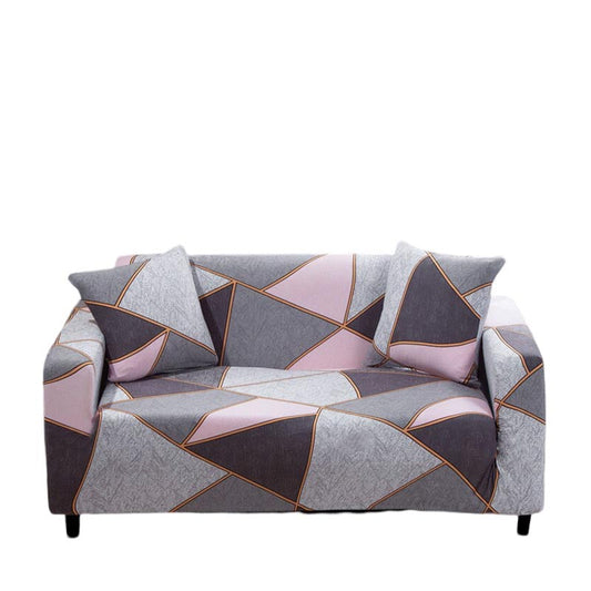 Anyhouz Sofa Cover Gray Pink Geometric Style 3 Seater