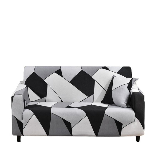 Anyhouz Sofa Cover Black White Geometric Style 3 Seater