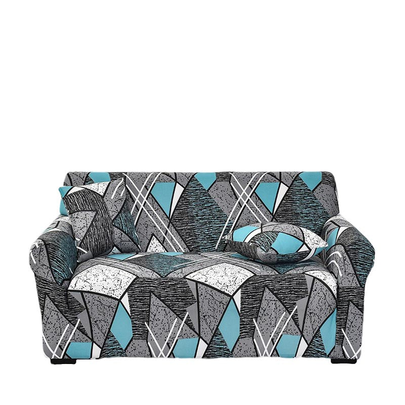 Anyhouz Sofa Cover Dark Grey Geometric Style 3 Seater