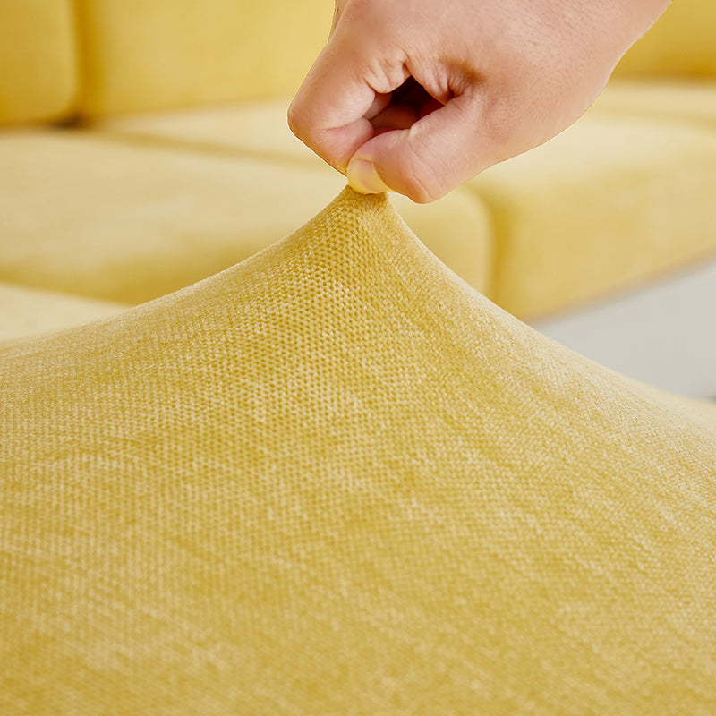 Anyhouz Pillowcase 45X45Cm Pastel Yellow Polyester Chenille Thick Stretchable Cushion For Living Room