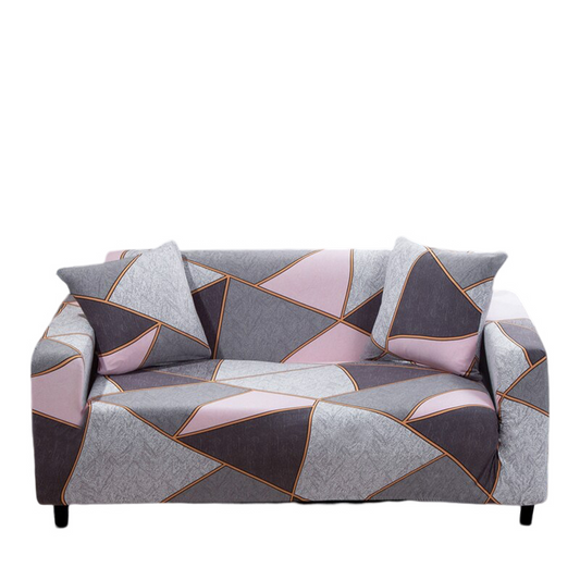 Anyseat Sofa Cover Gray Pink Geometric Style 4 Seater