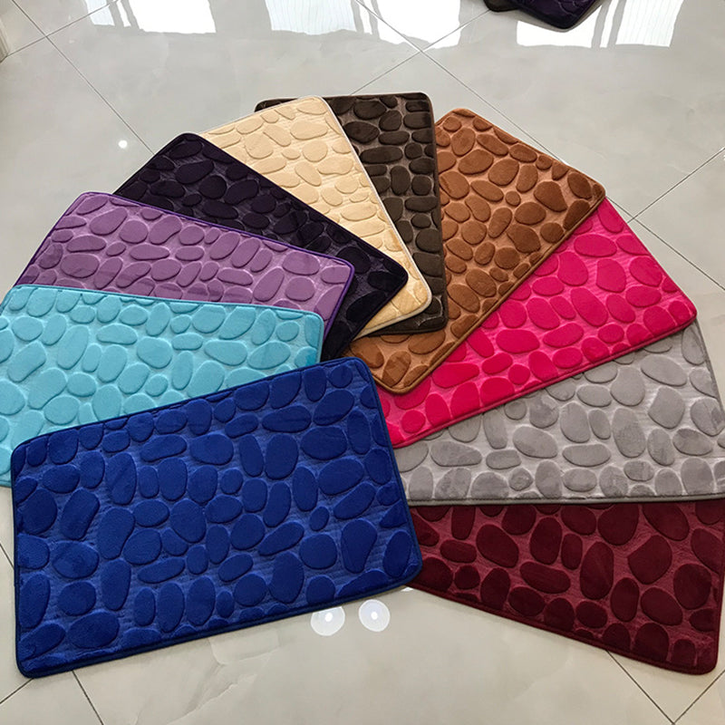 Anyhouz Coffee Cobblestone Design Non-slip Washable Door Floor Mats 50X80cm