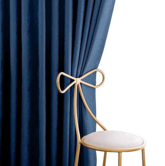 Anyhouz Curtain Blue Plain Blackout Curtains for Living Room 100cm