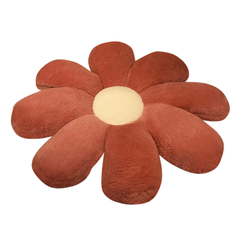 Anyhouz Plush Pillow Dark Pink Flower Shape Stuffed Soft Pillow Seat Cushion Room Decor 80cm