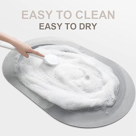 Anyhouz Blue Oval Shape Door Floor Mats 50cm*80cm