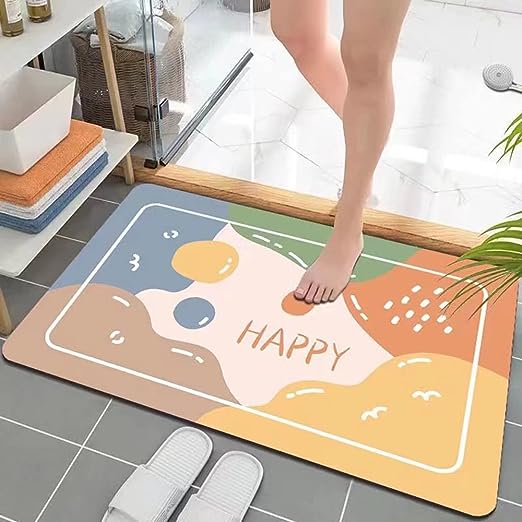 Anyhouz Blue Oval Shape Door Floor Mats 50cm*80cm