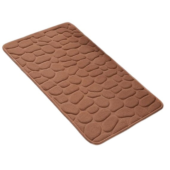 Anyhouz Coffee Cobblestone Design Non-slip Washable Door Floor Mats 50X80cm