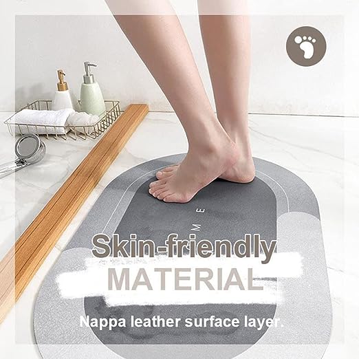 Anyhouz Blue Oval Shape Door Floor Mats 50cm*80cm