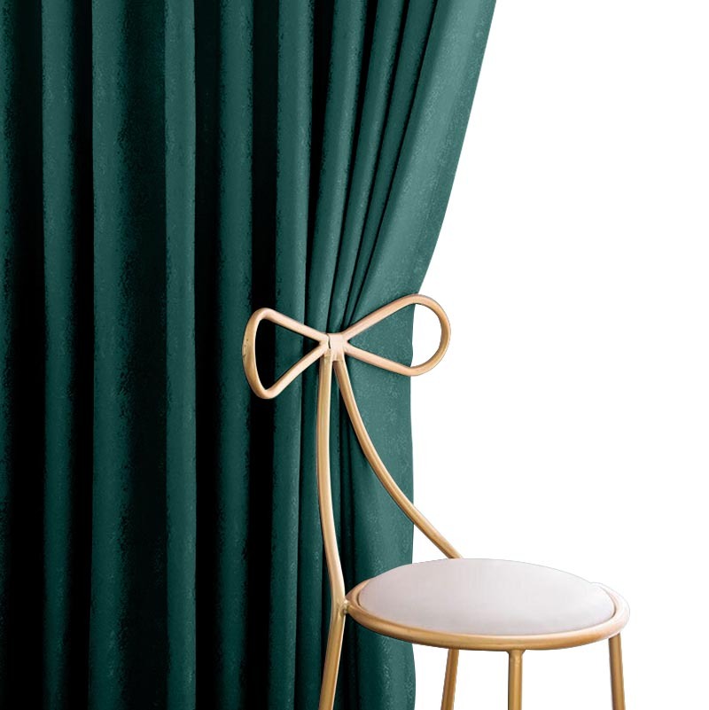 Anyhouz Curtain Dark Green Plain Blackout Curtains for Living Room 100cm