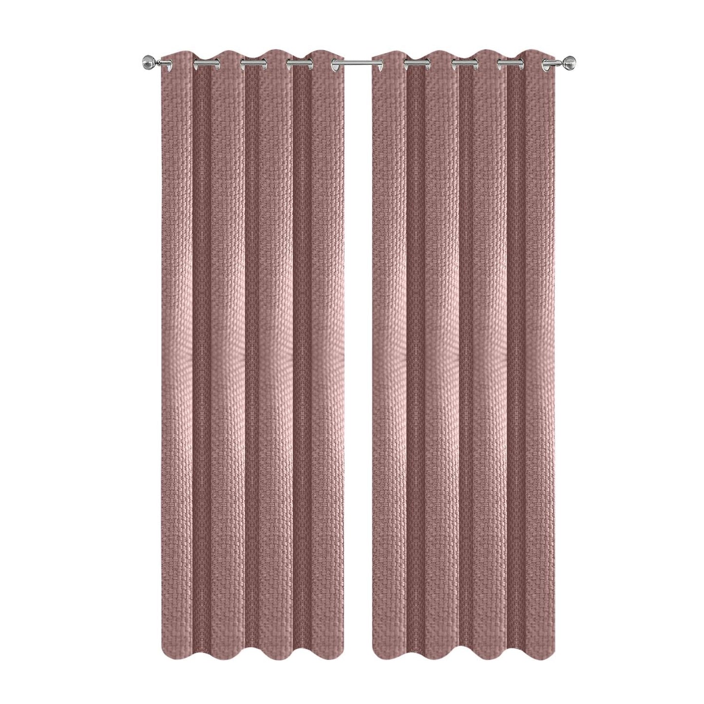 Anyhouz Curtain Pink Modern Waffle Plaid for Living Room 100cm