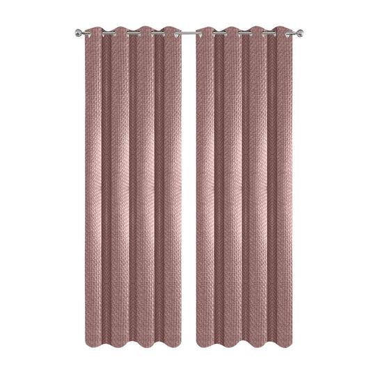 Anyhouz Curtain Pink Modern Waffle Plaid for Living Room 100cm