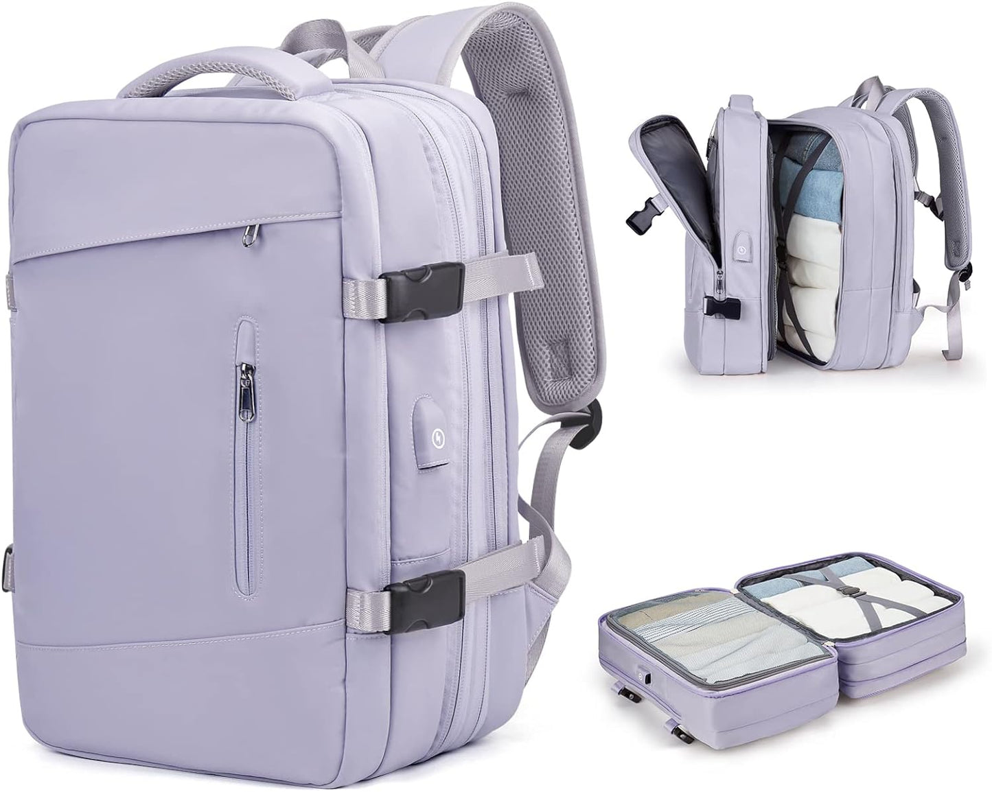 Anypack Backpack Purple Multifunctional Luggage Large Capacity