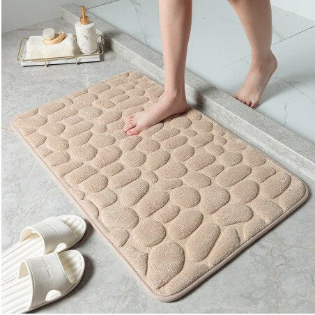 Anyhouz Khaki Cobblestone Design Non-slip Washable Door Floor Mats 40X60cm