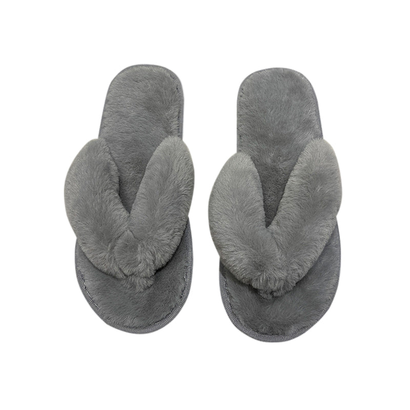 AnyStep Flip Grey Fluffy Indoor Slip On Plush Slipper One Size 7-8