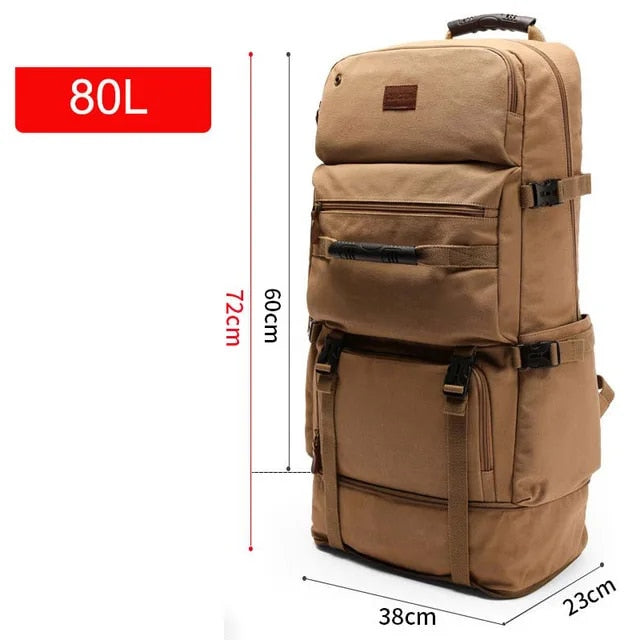 Anypack Backpack Khaki Outdoor Sports Bag 80L Capacity