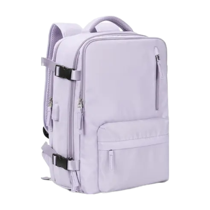 Anypack Backpack Light Purple Bag Large Capacity USB Charging