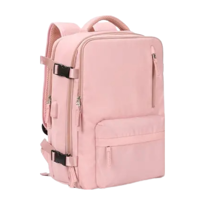 Anypack Backpack Pink Bag Large Capacity USB Charging School Luggage