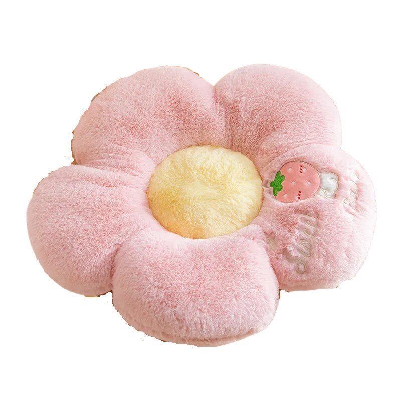 Anyhouz Plush Pillow Light Pink Five Petal Flower Shape Stuffed Soft Pillow Seat Cushion Room Decor 50cm