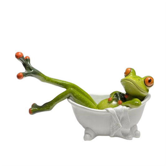 Anyhouz Home Figurine Nordic Bathtub Frog Resin