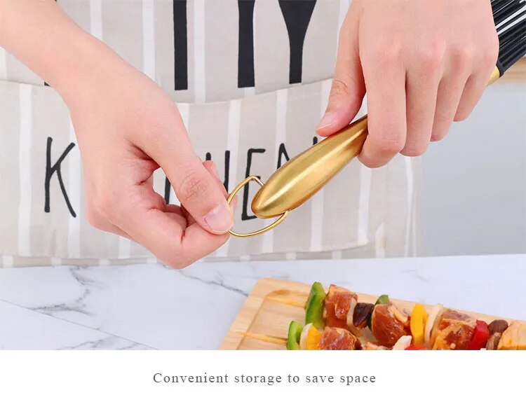 AnyGleam Brush Rose Gold Stainless Steel Handle Oil for BBQ and Bread Basting