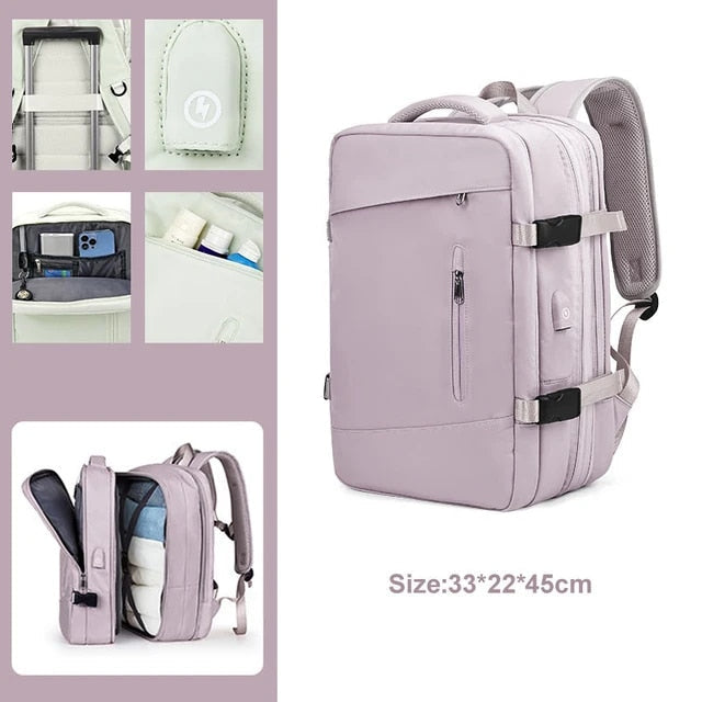 Anypack Backpack Pink Multifunctional Luggage Large Capacity