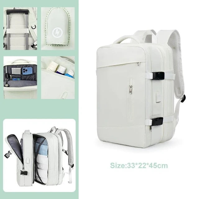 Anypack Backpack White Multifunctional Luggage Large Capacity
