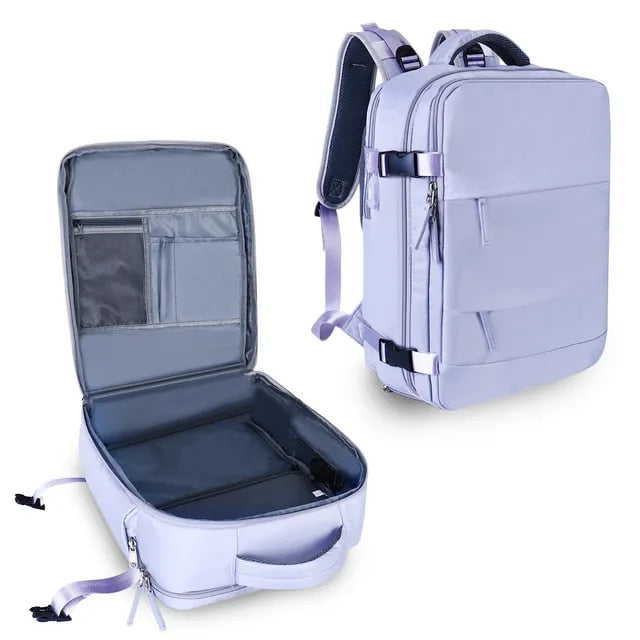Anypack Backpack Purple Multi-Function Luggage Large Capacity