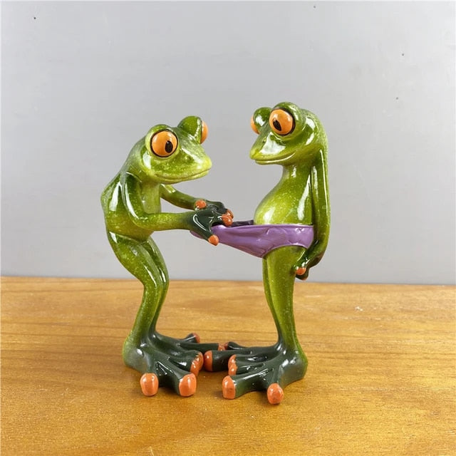 Anyhouz Home Figurine Nordic Two Frog Resin