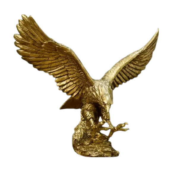 Anyhouz Home Figurine Golden Eagle Statue Medium Resin