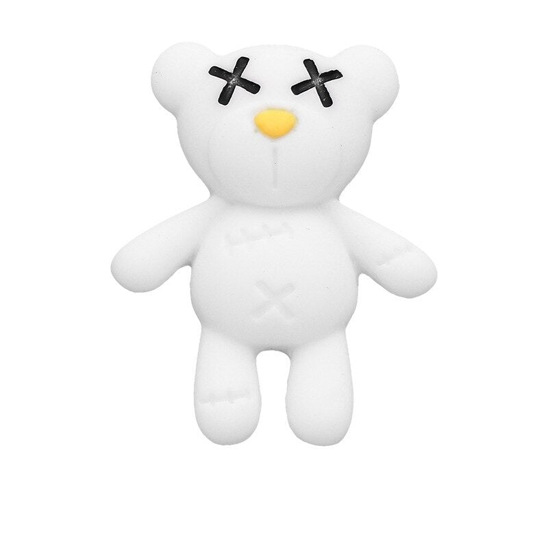Anykidz White Teddy Bear Shoe Charm Accessories Jeans Clogs Pendant Pin Designer Ornament Jibbitz for Crocs