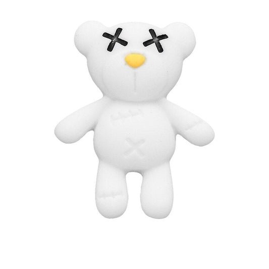 Anykidz White Teddy Bear Shoe Charm Accessories Jeans Clogs Pendant Pin Designer Ornament Jibbitz for Crocs