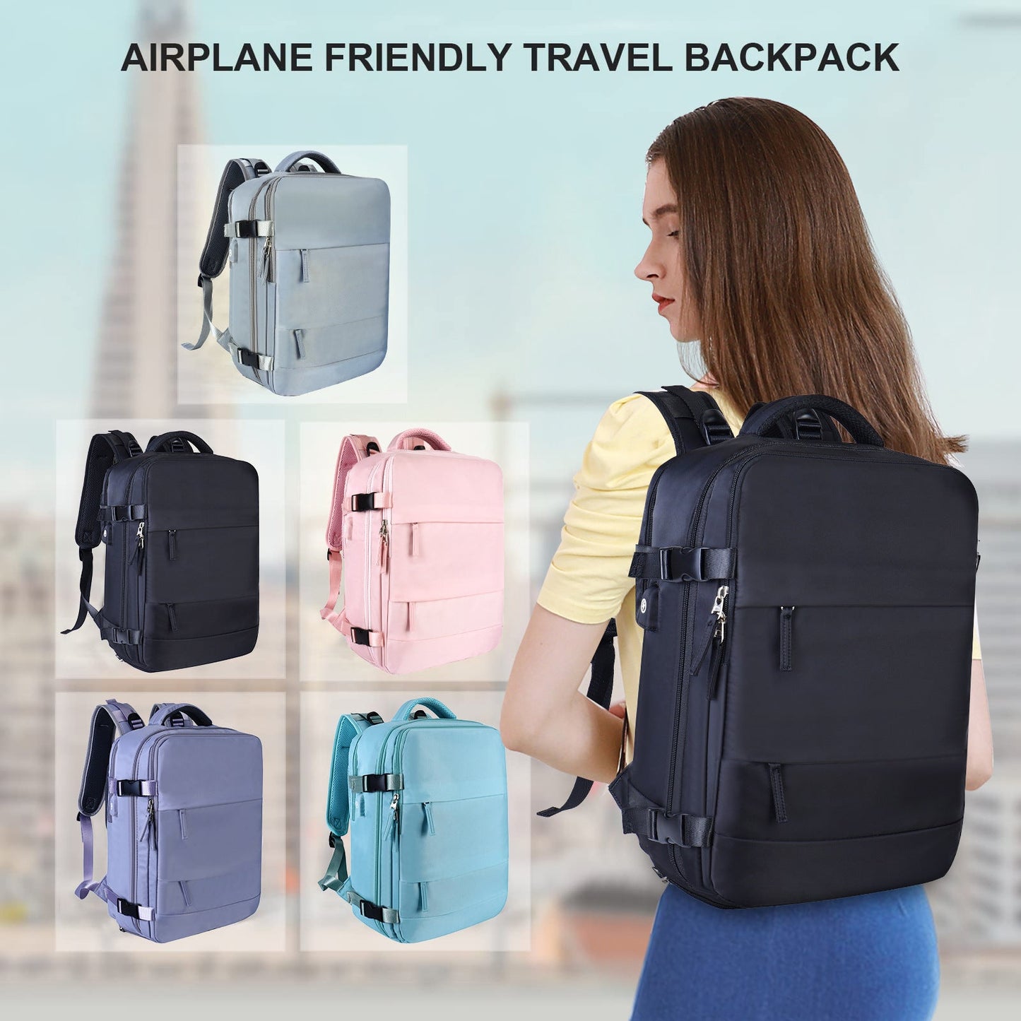 Anypack Backpack Blue Multi-Function Luggage  Large Capacity