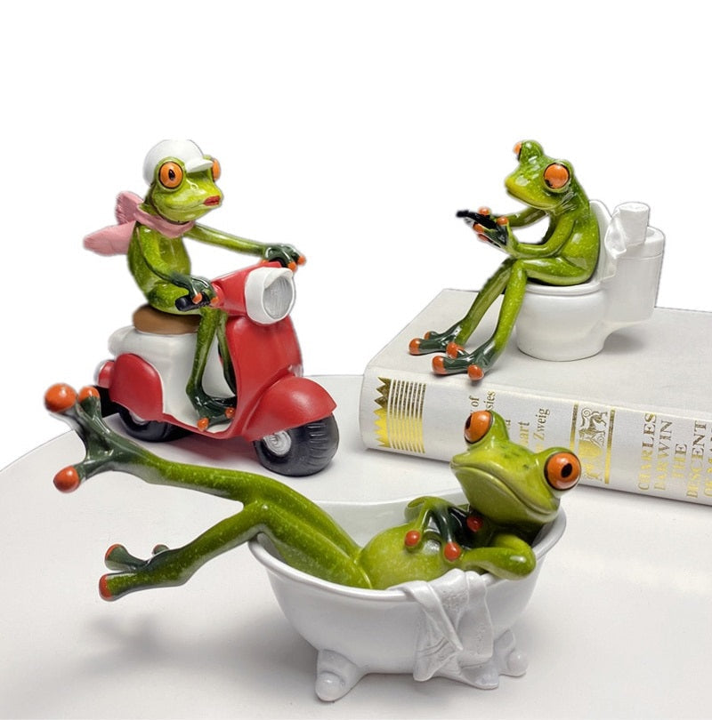 Anyhouz Home Figurine Nordic Two Frog Resin