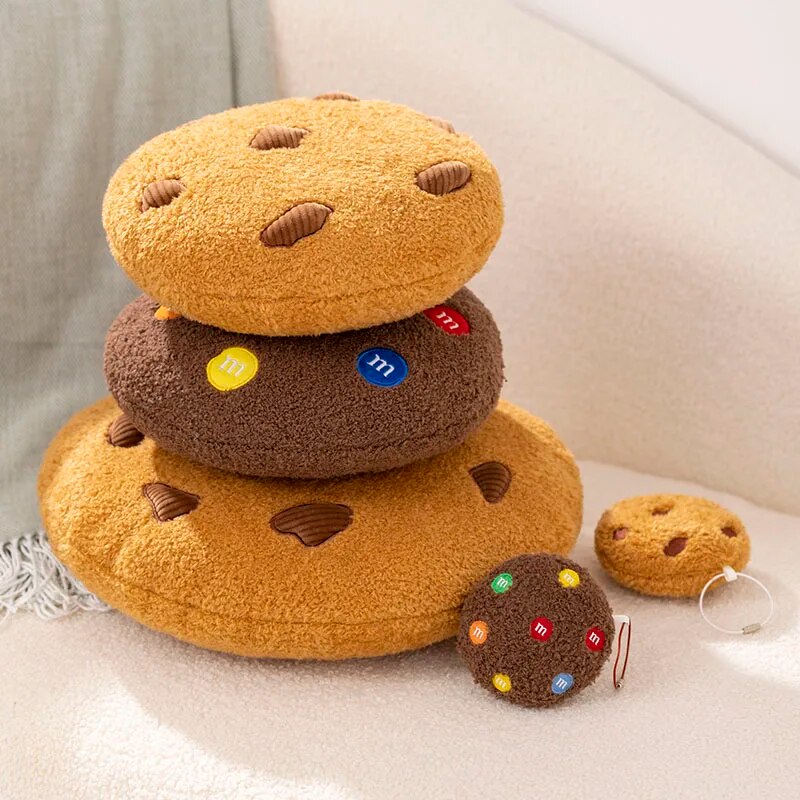 Anyhouz Plush Pillow Dark Brown Chocolate Cookies Biscuit Shape Stuffed Soft Pillow Seat Cushion Room Decor 10cm