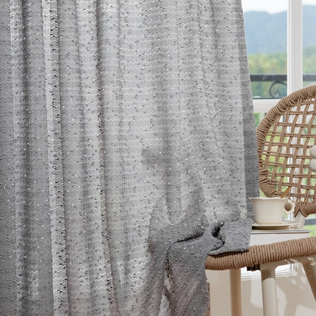 Anyhouz Curtains Grey Retro Style Texture Fashion Decor 100cm